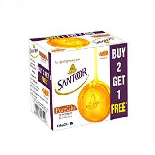 SANTOOR PUREGLO SOAP 125g(2+1)